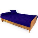 Ver imagem 2 de Sofá Cama Paris Ripado Acquablock Azul Royal Madeira Nobre