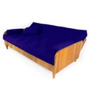 Ver imagem 3 de Sofá Cama Paris Ripado Acquablock Azul Royal Madeira Nobre