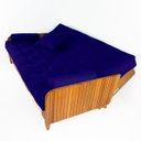 Ver imagem 4 de Sofá Cama Paris Ripado Acquablock Azul Royal Madeira Nobre