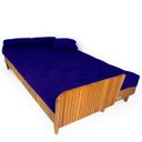 Ver imagem 6 de Sofá Cama Paris Ripado Acquablock Azul Royal Madeira Nobre