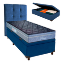 Ver imagem 1 de Kit Cama Box Bau + Cabeceira + Colchão Solteiro Molas Ensacadas - Petrus - Paropas