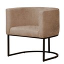 Ver imagem 5 de Kit 2 Poltronas Reforçada Decorativa Sala Estar Jantar Gabriela Base Ferro Preto Suede Capuccino