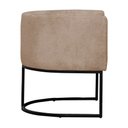 Ver imagem 4 de Kit 2 Poltronas Reforçada Decorativa Sala Estar Jantar Gabriela Base Ferro Preto Suede Capuccino