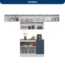 Ver imagem 6 de Cozinha Modulada 4 Peças 7 Portas 2 Gavetas Balcão com Tampo Unna Yescasa Branco/Azul