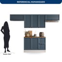 Ver imagem 5 de Cozinha Modulada 4 Peças 7 Portas 2 Gavetas Balcão com Tampo Unna Yescasa Branco/Azul