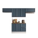 Ver imagem 3 de Cozinha Modulada 4 Peças 7 Portas 2 Gavetas Balcão com Tampo Unna Yescasa Branco/Azul