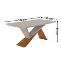 Ver imagem 3 de Conjunto Sala de Jantar Mesa 180cm e 6 Cadeiras Athenas Off White Creme/ Naturalle