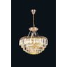 Lustre Pendente Moderno Cristal com Base Rosê Gold K9 - 1