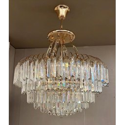 Lustre Pendente Moderno Cristal com Base Rosê Gold K9 - 3