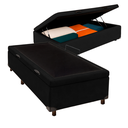 Ver imagem 1 de Cama Box Bau Solteiro Blindado Nature Preto 78x188