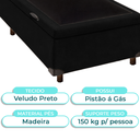 Ver imagem 2 de Cama Box Bau Solteiro Blindado Nature Preto 78x188
