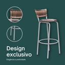 Ver imagem 4 de Kit 2 Banqueta Bistro para Cozinha Junco Cappuccino Àrea Gourmet Balcão Bancada bares Churrasqueira