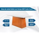 Ver imagem 2 de Sala de Jantar Completa Luna c/ Tampo Madeirado c/ Vidro 180cm + 6 Cadeiras Grécia Imbuia/Linho Bege