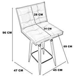 Kit 2 Banqueta Grace Para Cozinha Gourmet Ou Balcão Área Gourmet Pés Palito Corino - 6