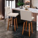 Ver imagem 1 de Kit 2 Banqueta Grace para Cozinha Gourmet ou Balcão Área Gourmet Pés Palito Tecido Corino