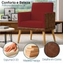 Ver imagem 2 de Poltrona Decorativa para Sala Recepção Consultório Escritório Assento Confortável Lis Suede e Corino