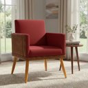 Ver imagem 1 de Poltrona Decorativa para Sala Recepção Consultório Escritório Assento Confortável Lis Suede e Corino