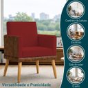 Ver imagem 4 de Poltrona Decorativa para Sala Recepção Consultório Escritório Assento Confortável Lis Suede e Corino