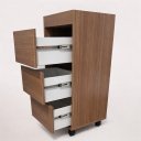 Ver imagem 3 de Carrinho Auxiliar Gaveteiro Profissional  Madeira MDF com 3 Gaveteiro - Amadeirado