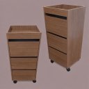 Ver imagem 4 de Carrinho Auxiliar Gaveteiro Profissional  Madeira MDF com 3 Gaveteiro - Amadeirado