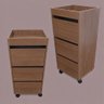 Carrinho Auxiliar Gaveteiro Profissional  Madeira MDF com 3 Gaveteiro - Amadeirado - 4
