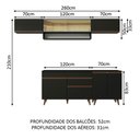 Ver imagem 4 de Armário de Cozinha Completa 260cm Preto Reims Madesa 11