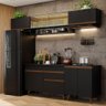 Armário de Cozinha Completa 260cm Preto Reims Madesa 11 - 2
