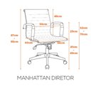 Ver imagem 3 de Kit com 2 Cadeiras Escritório Diretor Giratória Couro Ecológico Manhattan (Esteirinha)- Caramelo