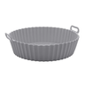 Forma de Silicone Redonda P/ Air Fryer Praticidade na Cozinha!:cinza - 1