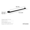 Ver imagem 3 de Toalheiro 70 Cm Inox Preto Fosco - Kromus Rt0306b