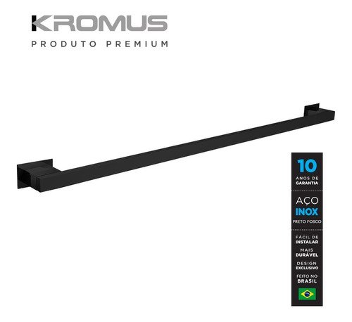 Toalheiro 70 Cm Inox Preto Fosco - Kromus Rt0306b - 2