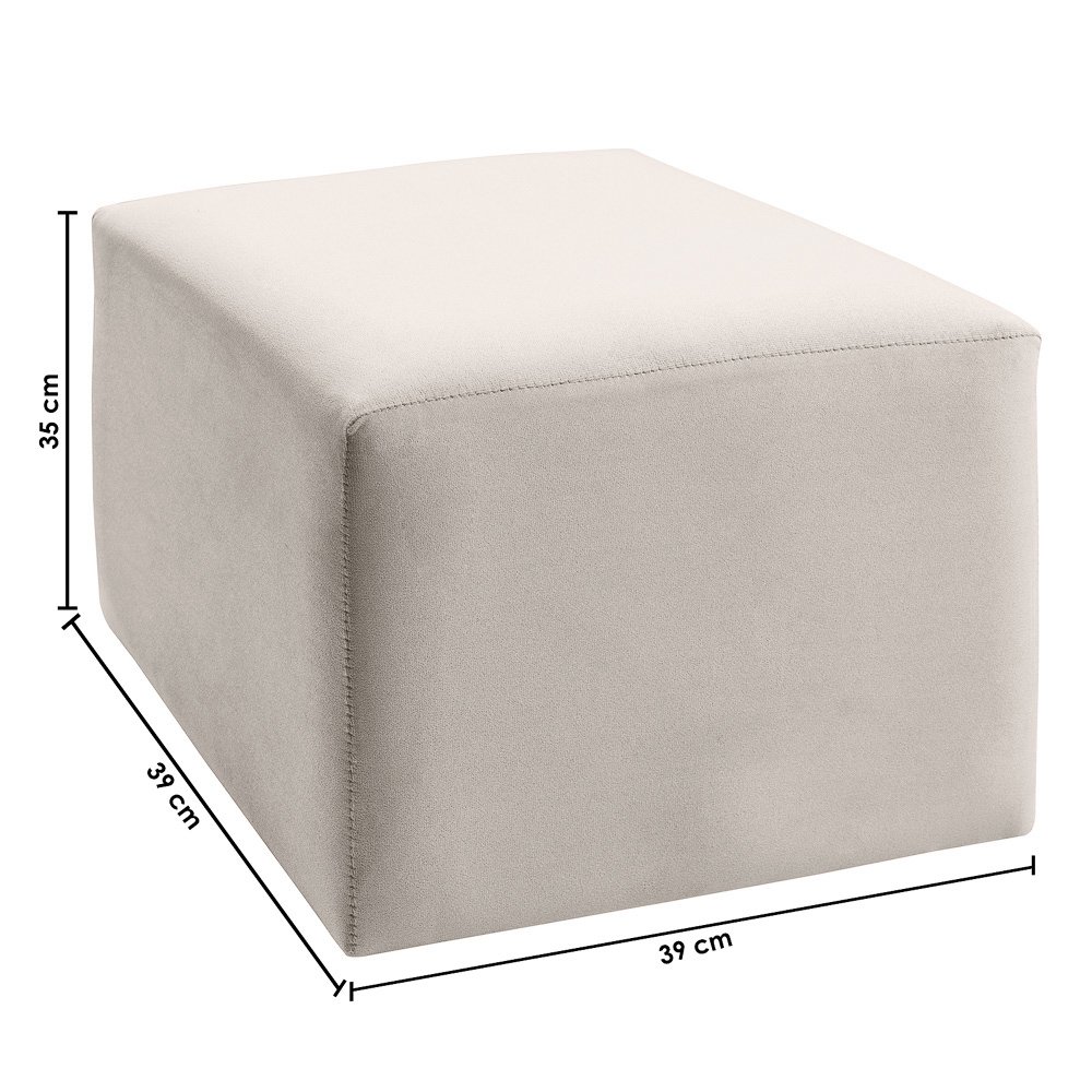 Poltrona Cadeira de Amamentação Balanço + Puff Ternura Veludo Bege Marfim - Speciale Home - 4