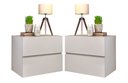 Ver imagem 2 de Kit Mesa de Cabeceira Apoio Canto da Cama Parede Suspensa Eros 45 Off White