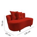 Ver imagem 7 de Namoradeira Sofá Feijão Suria Orgânica Couro Vermelho