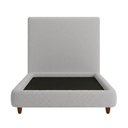 Ver imagem 2 de Cama Solteiro Pés Madeira Nami com Cabeceira Parise Bouclé Cinza Claro - Nexta Casa