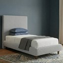 Ver imagem 4 de Cama Solteiro Pés Madeira Nami com Cabeceira Parise Bouclé Cinza Claro - Nexta Casa