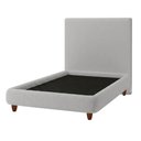 Ver imagem 1 de Cama Solteiro Pés Madeira Nami com Cabeceira Parise Bouclé Cinza Claro - Nexta Casa