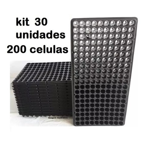Kit 30 Bandeja Sementeira Para Produção De Mudas 200 Células