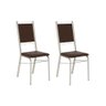 Conjunto 2 Cadeiras 1724 Tubo Prata Napa Marrom Escuro Carraro - 1