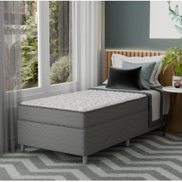 Cama Box Solteirão Gladiador Mola Ensacada Individual Acoplado Cinza Softflex - 1
