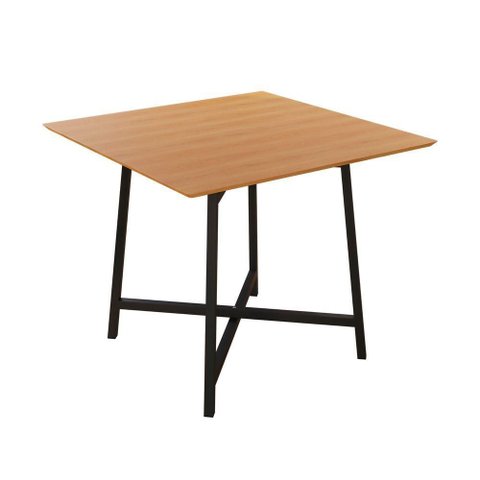 Mesa Quadrada 90x90cm Modelo Festa - Base Preto Fosco