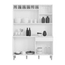 Ver imagem 2 de Armário Cozinha Compacta 6 Portas Alice 130cm Preto Fosco Ajl Móveis