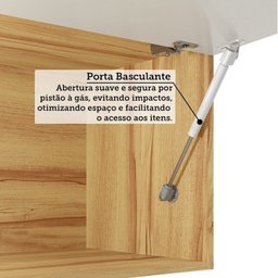 Cozinha Modulada Completa 6 Peças 12 Portas 4 Gavetas e Vidro Reflecta 100% Mdf Vicenza Espresso Móveis - 9
