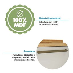 Cozinha Modulada Completa 6 Peças 12 Portas 4 Gavetas e Vidro Reflecta 100% Mdf Vicenza Espresso Móveis - 12