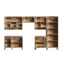 Ver imagem 4 de Cozinha Completa Modulada 100% MDF 6 Peças 12 Portas 4 Gavetas e Vidro 354cm Vicenza Espresso Móveis Amêndoa/Off White