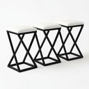 Ver imagem 1 de Kit 3 Banco Banqueta Baixa Bistrô Cozinha 50 Cm Bancada Corino Branco