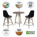 Ver imagem 6 de Mesa Bistrô Eames Eiffel Amêndoa Com 2 Banquetas Pretas De Madeira - Cor: Marrom