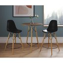 Ver imagem 1 de Mesa Bistrô Eames Eiffel Amêndoa Com 2 Banquetas Pretas De Madeira - Cor: Marrom