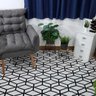 Tapete para Sala Geometrico Porto Cru com Preto - 250x132 Comercial Textil 32730 - 1