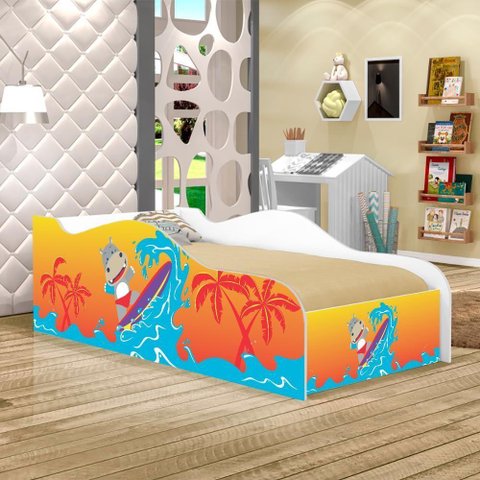 Mini Cama Fun Surfista Infantil com Colchão